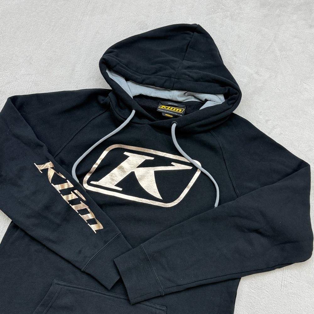 Klim Kute Corp Hoodie Women Medium Black Rose Gold Logo Pullover Snowmobile Moto